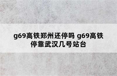 g69高铁郑州还停吗 g69高铁停靠武汉几号站台